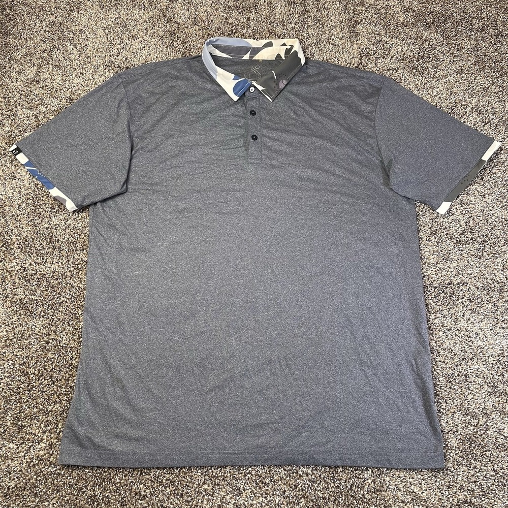 SWANNIES Mens Size XL Blue Gray Short Sleeve McArthy Performance Polo Shirt Used